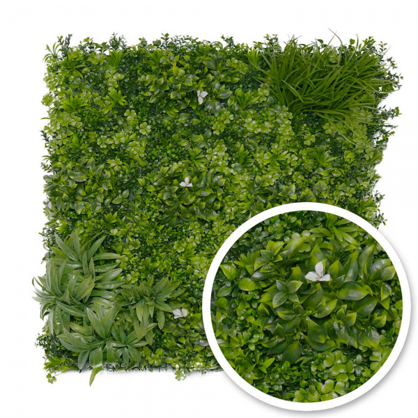Jarolift Mur Végétal Artificiel Brise-Vue 200x100 Cm - Haie Artificielle Balcon Avec Treillis Et Fleurs, Intérieur Extérieur