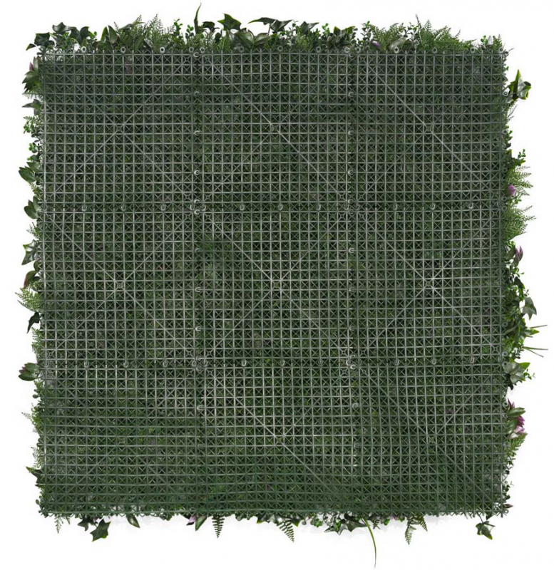 Mur végétal artificiel Tropical (Fleurs anthurium) - Verso