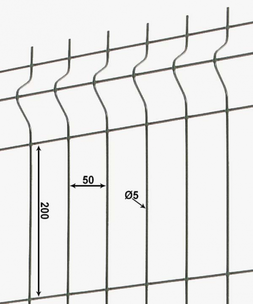 Panneau rigide de clôture avec fil acier 5/5 mm - largeur 2.50 m