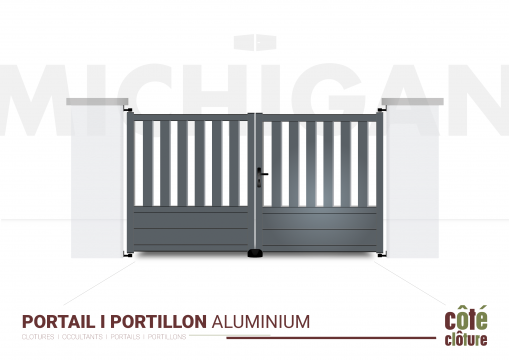 Portail Aluminium Michigan H 1m45 - P 3m50