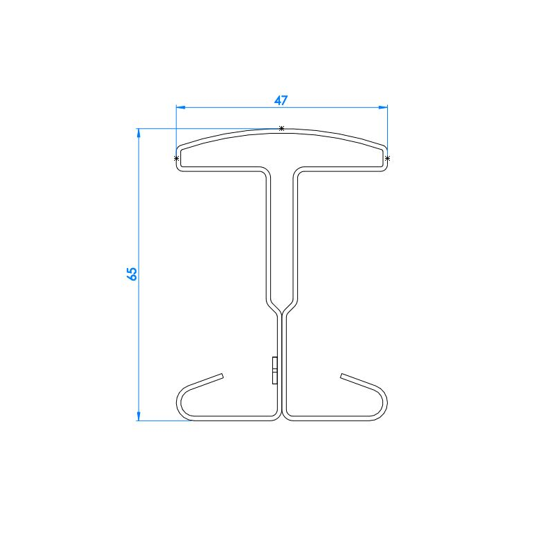 Schéma de Poteau à encoche pour clôture rigide