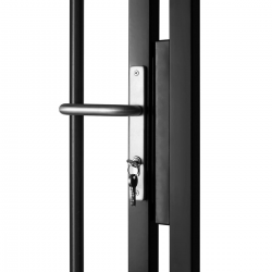 serrure portail noir barreaude