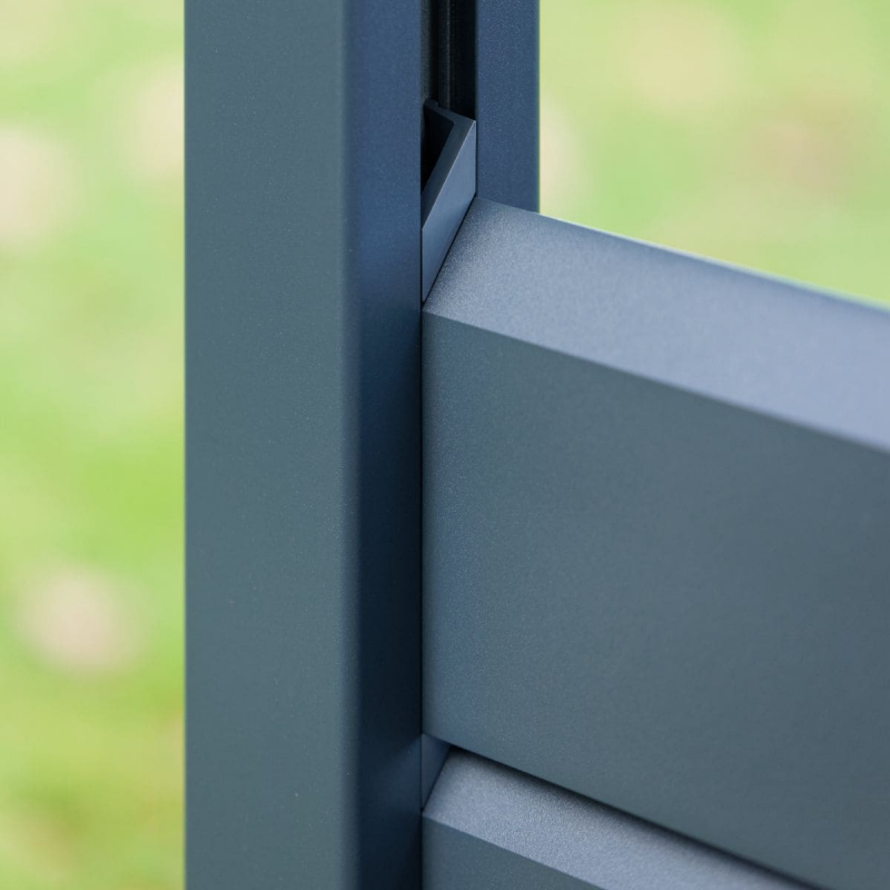 clôture alu ajourée persienne gris