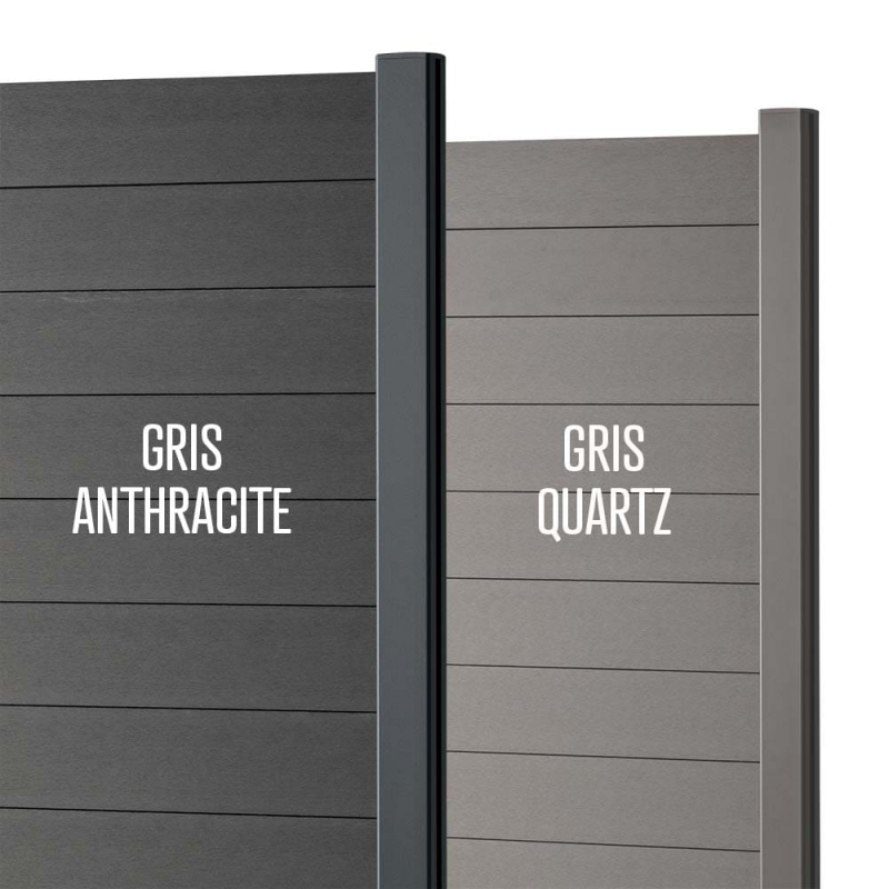 Clôture pleine composite axel gris