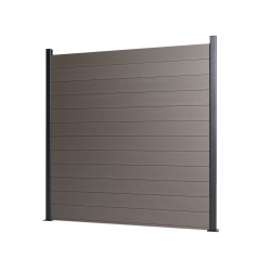 clôture travée composite pleine gris quartz