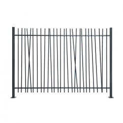 Clôture barreaudée acier gris