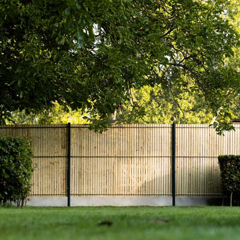 Cloture rigide lattes bois de pin