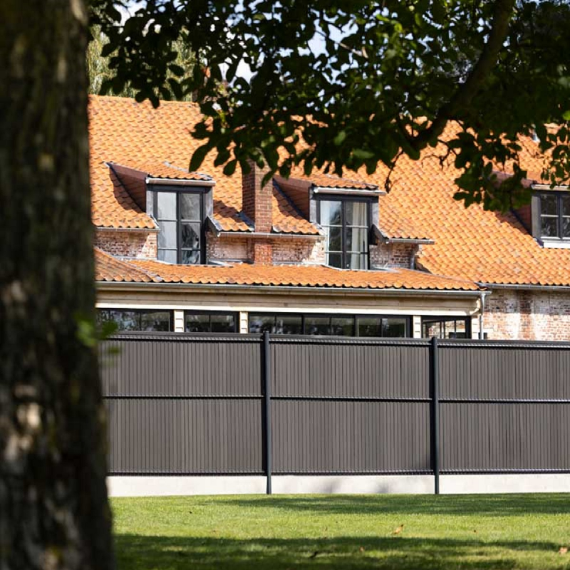 cloture lattes composite premium gris