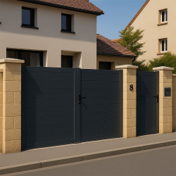 portillon aluminium gris7016