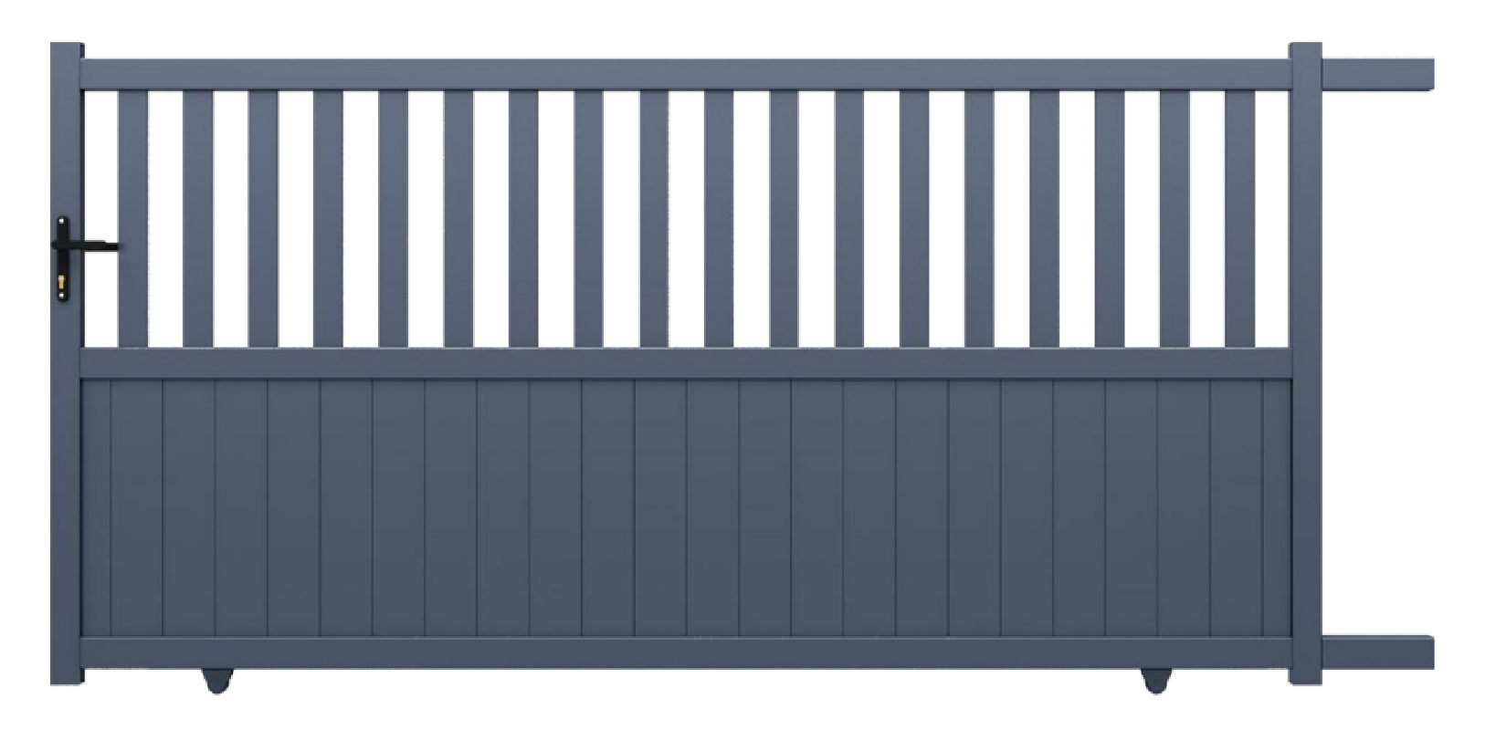 Portail aluminium coulissant gris anhracite