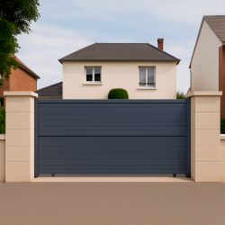 Portail aluminium coulissant sur rail