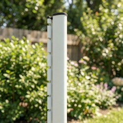 poteau à encoches cloture piscine blanc