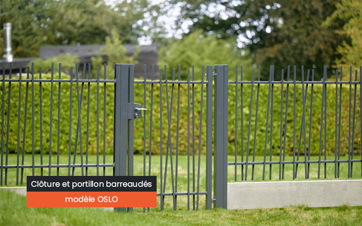 clôture et portillon barreaudés
